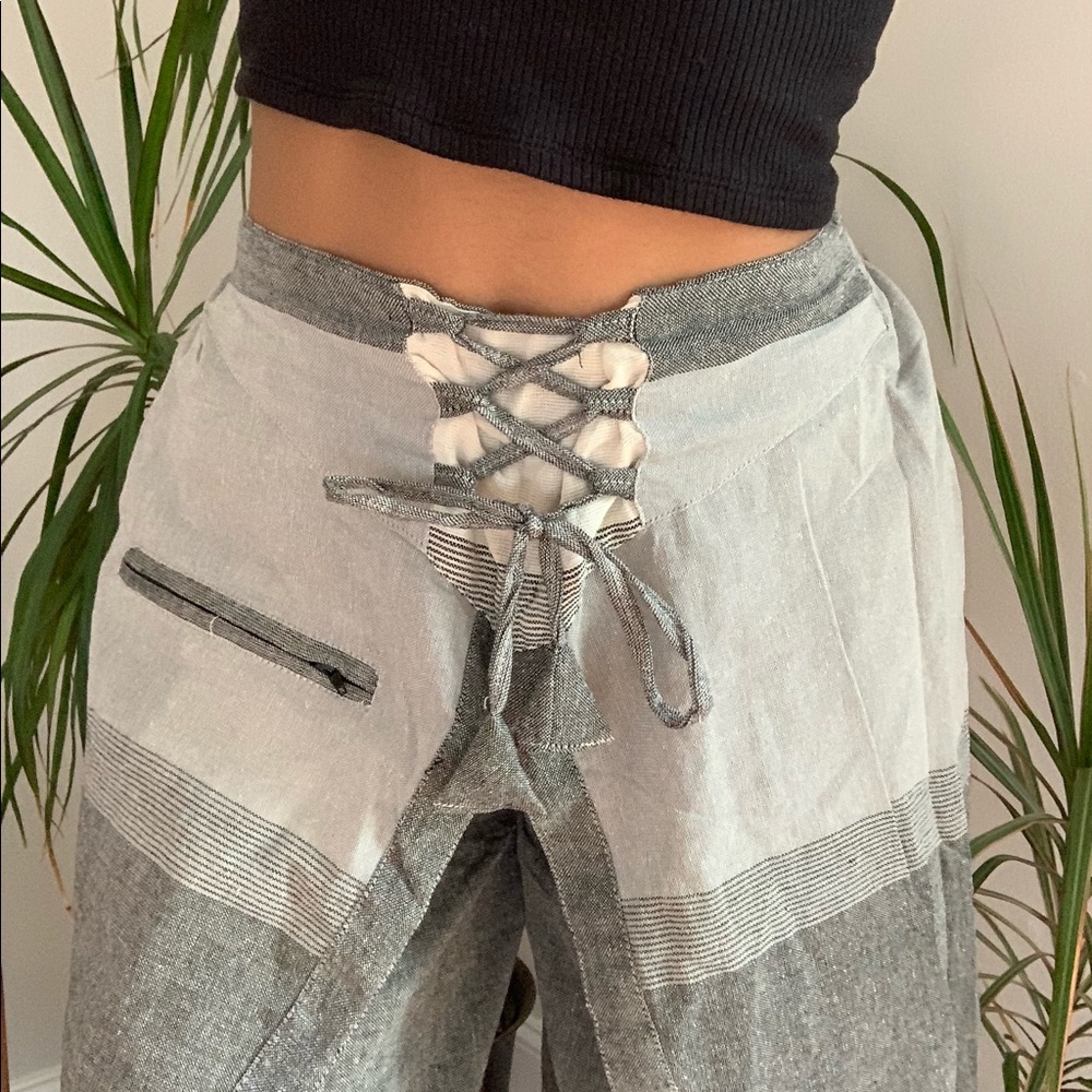 Handmade Dimensional Linen Pants